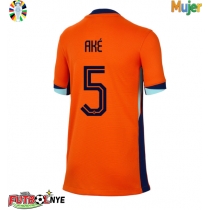 Camiseta Países Bajos Nathan Ake #5 Primera Equipación para mujer Eurocopa 2024 manga corta
